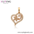 34102 xuping mode plaqué or en forme de coeur multi pendentif en pierre